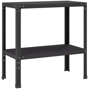 vidaXL Plantebord 100 x 40 x 80 cm Pulverlakkert st&aring;l Svart