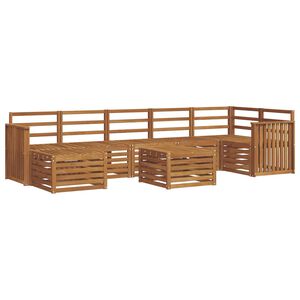 vidaXL Utend&oslash;rs sofa-sett 8 pcs Naturlig Solid akasietre