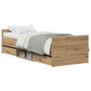 vidaXL Sengestamme Artisan Eik 193 x 78 x 50 cm Konstruert tre