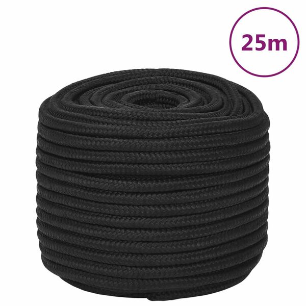 vidaXL B&aring;ttau helsvart 14 mm 25 m polypropylen