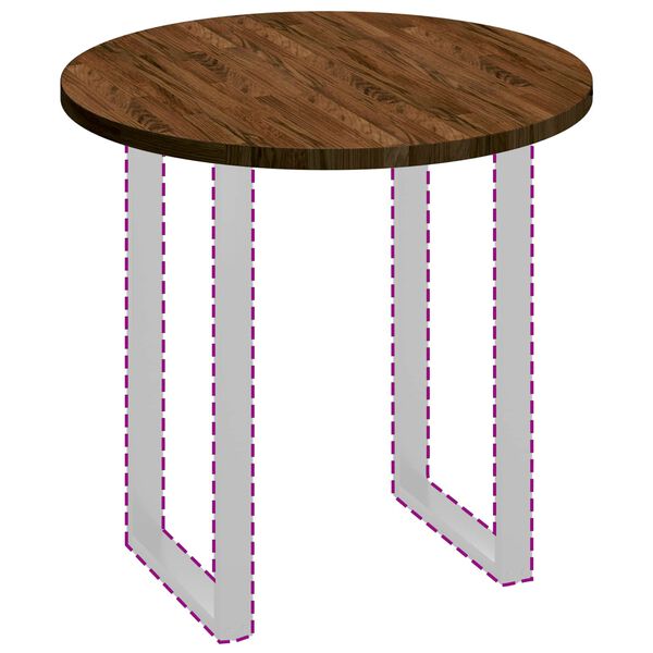 vidaXL Bordplate Lysebrun Ø 80 x 2.5 cm Solid eik