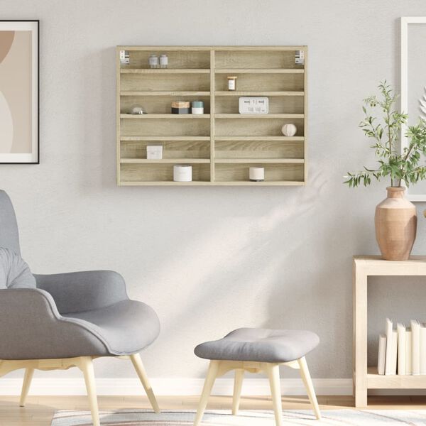 vidaXL Hyller sonoma eik 80x8,5x58 cm konstruert tre