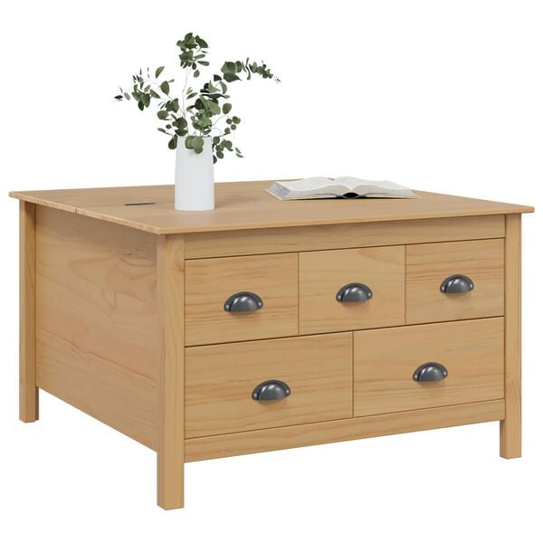 vidaXL Kaffebord Honning brun 79.5 x 79.5 x 49 cm Massiv furu