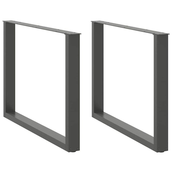vidaXL Spisebordben U-formet 2 stk antrasitt 100x(72-73) cm stål