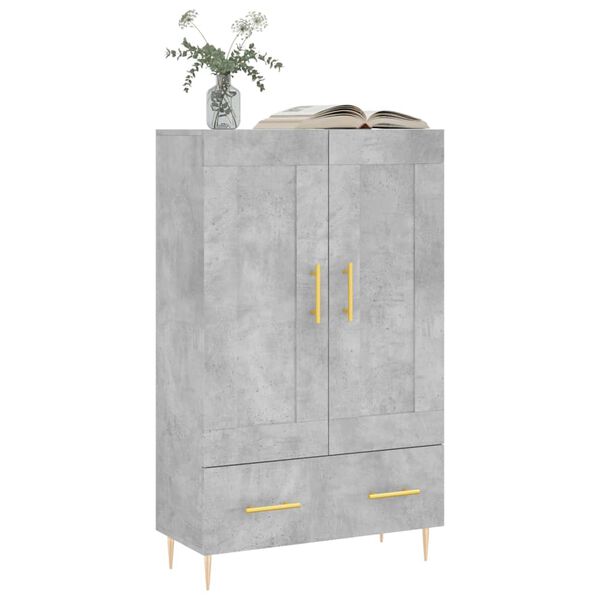 vidaXL Highboard betonggr&aring; 69,5x31x115 cm konstruert tre