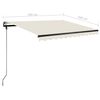 vidaXL Manuell uttrekkbar markise med LED 350x250 cm kremhvit