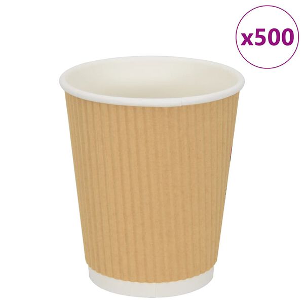 vidaXL Papir kaffekopper 500 stk 8oz 200 ml brun