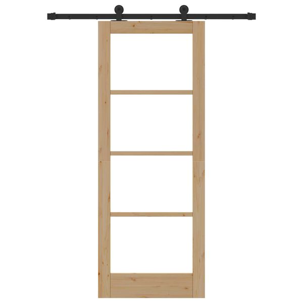 vidaXL Skyved&oslash;r ORKDAL Naturlig 78 x 202 cm Massivt furutre og glass