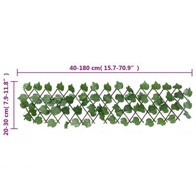vidaXL Utvidbart espalier kunstige drueblader grønn 180x20 cm