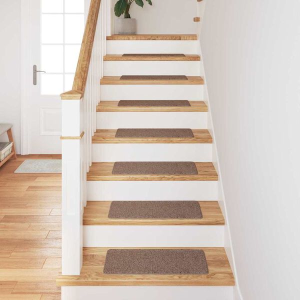 vidaXL Anti-skli Trapematter Lateks bakgrunn 15 pcs Brun 60 x 25 cm PP