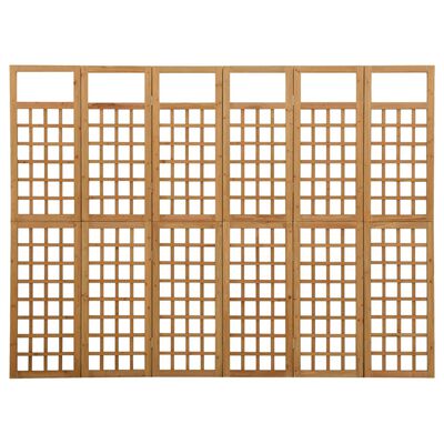 vidaXL Romdeler/espalier 6 paneler heltre gran 242,5x180 cm