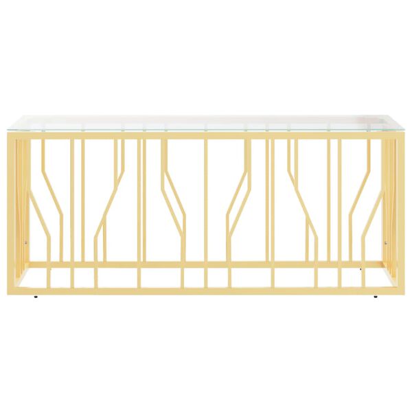 vidaXL Salongbord 110x45x45 cm rustfritt stål og glass