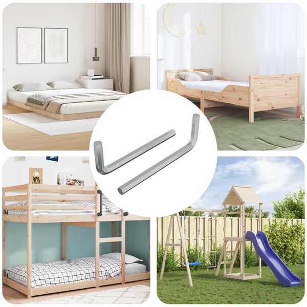 vidaXL Unbrakon&oslash;kkel 2 pcs s&oslash;lv 32 x 86 mm St&aring;l