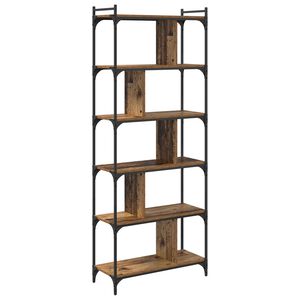 vidaXL Bokhylle 5 niv&aring;er 76 x 32 x 192 cm Konstruert tre Gammelt tre