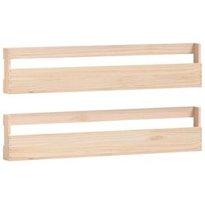 vidaXL Veggmonterte skohyller 2 stk 110x9x23 cm heltre furu
