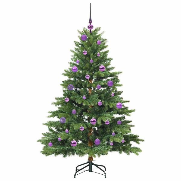 vidaXL Kunstig juletre med 150 LED med stativ grønn 150 cm PE og PVC