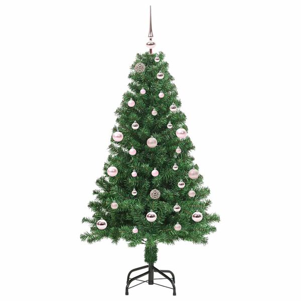 vidaXL Kunstig juletre med 150 LED gr&oslash;nn 150 cm PVC og St&aring;l og Plast
