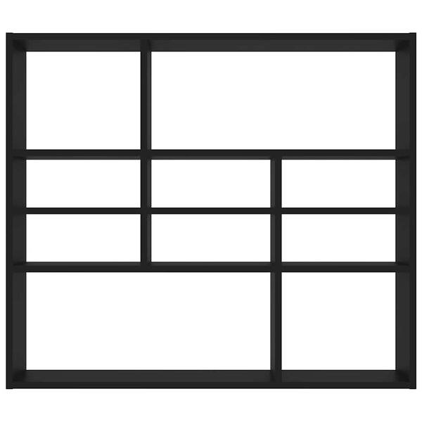 vidaXL Vegghylle svart 90x16x78 cm konstruert tre