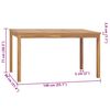vidaXL 7-delers hagespisesett 140x80 cm heltre teak