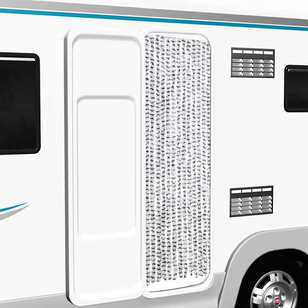 vidaXL Insektsgardin lyse- og mørkegrå 56x185 cm chenille