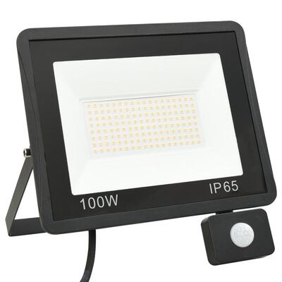 vidaXL LED-flomlys med sensor 100 W kaldhvit
