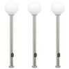 vidaXL Pullertlamper med sensor og stikkontakt 3 stk 120 cm rustfritt st&aring;l IP44