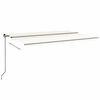 vidaXL Manuell uttrekkbar markise med LED 500x300 cm kremhvit