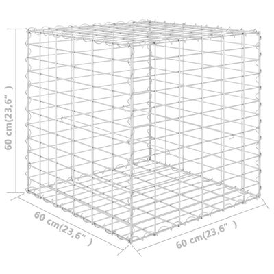 vidaXL Gabion høybed kubeformet ståltråd 60x60x60 cm