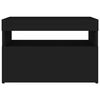 vidaXL Nattbord med LED-lys 2 stk svart 60x35x40 cm konstruert tre