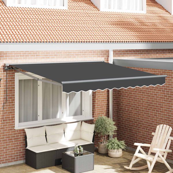 vidaXL Innvendbar Markise Antrasitt 350 x 250 cm Polyester og Metall