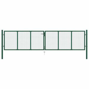 vidaXL Hageport i st&aring;l med netting 400x75 cm gr&oslash;nn