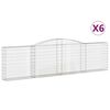 vidaXL Gabionkurver buede 6 stk 400x30x100/120 cm galvanisert jern