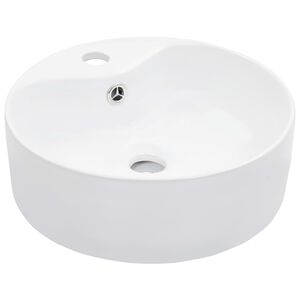 vidaXL Vask med overl&oslash;psfunksjon 36x13 cm keramikk hvit