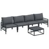 vidaXL Hagesofa Set 5 stk. Svart St&aring;l