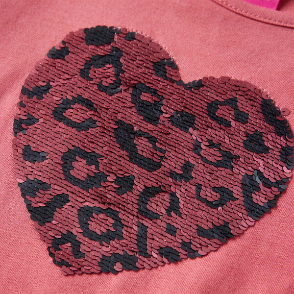 T-skjorte for barn med lange ermer gammelrosa 104