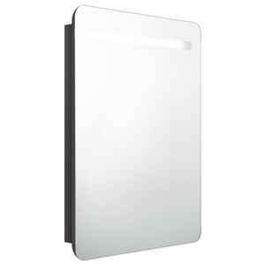 vidaXL LED-speilskap til bad blank svart 60x11x80 cm