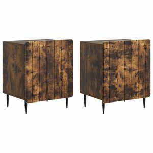 vidaXL Nattbordskap 2 pcs R&oslash;kt Eik 43 x 34,5 x 52 cm Konstruert tre