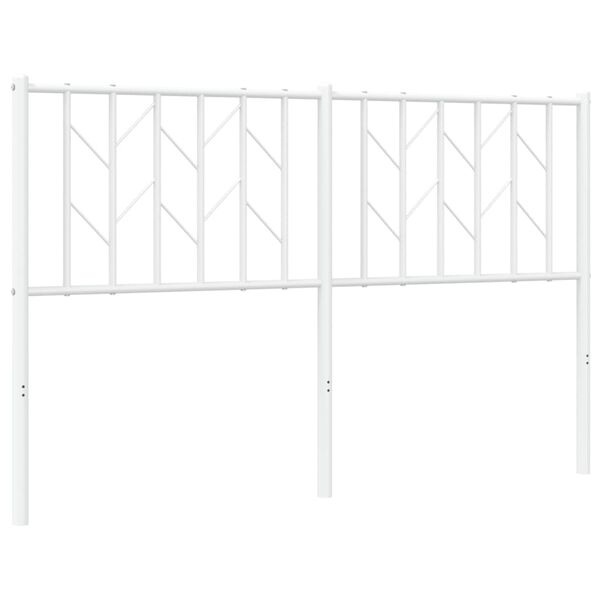 vidaXL Sengegavl i metall hvit 140 cm