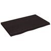 vidaXL Benkeplate til bad m&oslash;rkebrun 80x50x(2-4) cm behandlet heltre