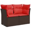 vidaXL Hagesofa med puter 2-seters brun polyrotting
