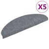vidaXL Trappematter selvklebende 5 stk 65x21x4 cm lysegr&aring; halvrund store