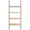 vidaXL Stigehyller 4 etasjer lysebrun og svart 64x35x152,5 cm