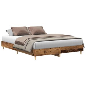 vidaXL Sengeramme uten madrass gammelt tre 150x200 cm konstruert tre