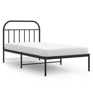 vidaXL Sengeramme i metall med hodegavl svart 107x203 cm