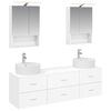 vidaXL Baderomsinnredningssett 5 pcs Hvit Konstruert tre og glass