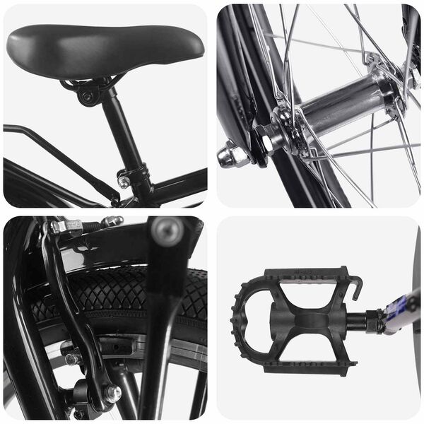 vidaXL Barnesykkel 18 Tommer for 5-7 &aring;r gammel Svart