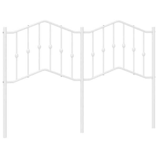 vidaXL Utskiftbar sengegavl i metall hvit 150 cm