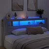 vidaXL Sengegavl med LED gr&aring; sonoma 220x18,5x103,5 cm konstruert tre