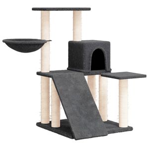 vidaXL Kattetre med klorestolper i sisal m&oslash;rkegr&aring; 82 cm