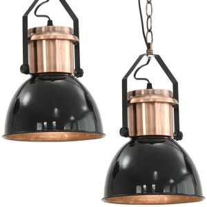 vidaXL Hengelamper 2 stk svart rund E27